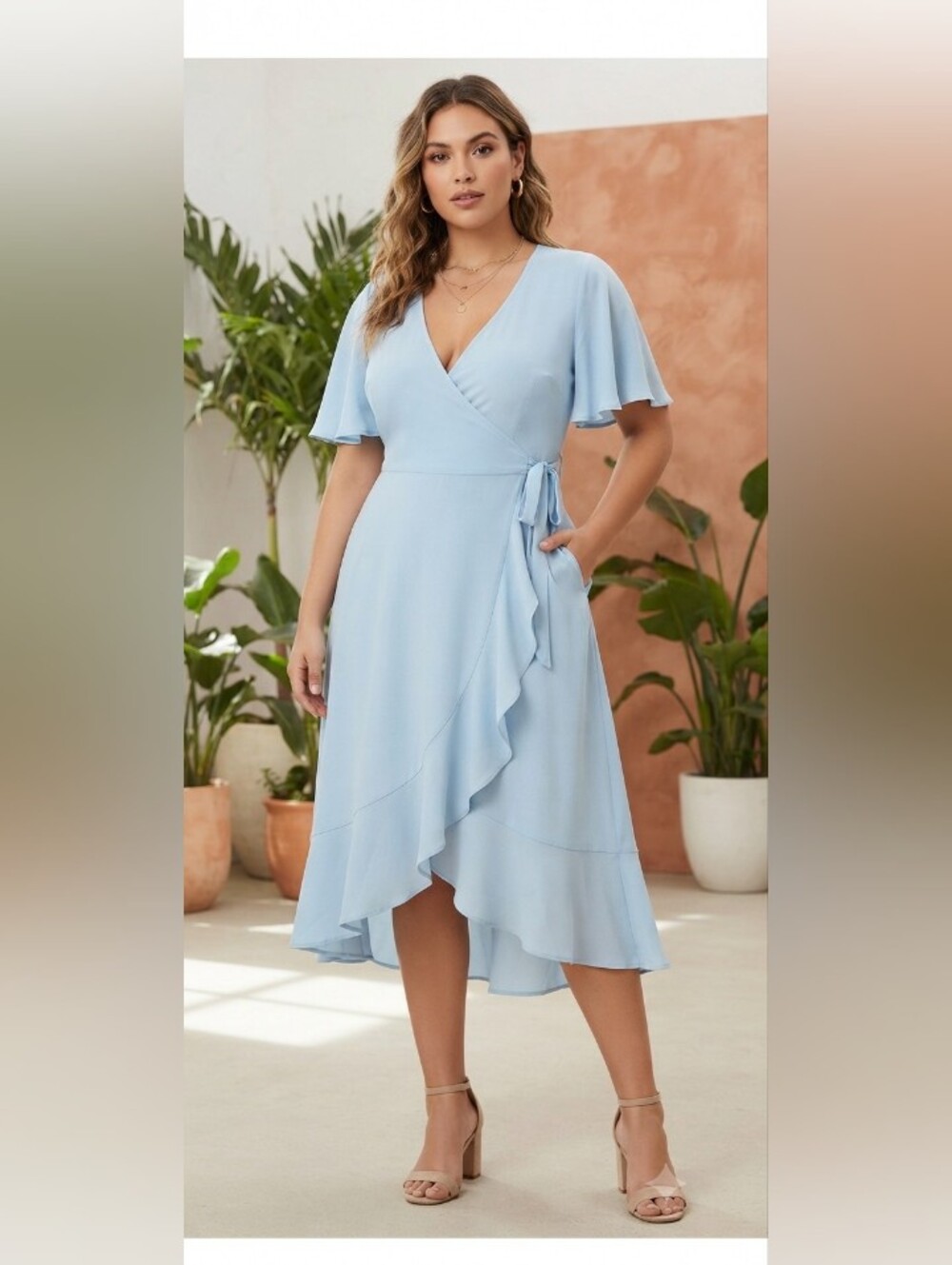 Baby Blue‎ Wrap Dress Size XL